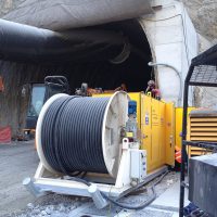 Tunnel substation with MV cable reel